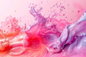 A cascade of CI 19140 and CI 42090, illustrating vibrant, safe colorants that add visual appeal to skincare products , clean background, 3D illustrate, octane render - obrazy, fototapety, plakaty