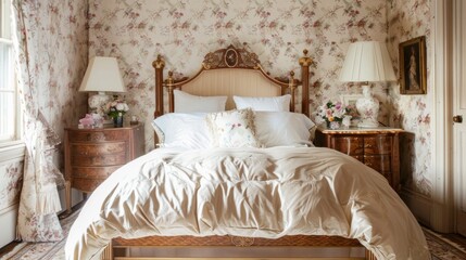 As you step into this French you are enveloped in the sweet scent of fresh flowers and the soft embrace of luxurious silk bedding. . .