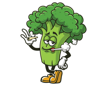 broccoli cigarette Gangsta Sticker Broccoli Smoking Blunt High Face