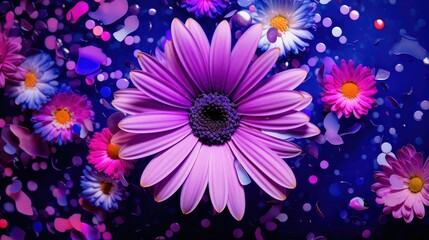 Fototapeta na wymiar arrangement purple daisy