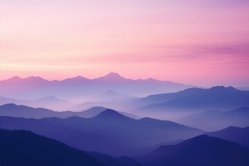 Mountain range at sunset background, A serene mountain range at sunset with hues of pink, illustration of a mountain range silhouetted against a breathtaking sunset sky, Ai generated - Powered by Adobe
