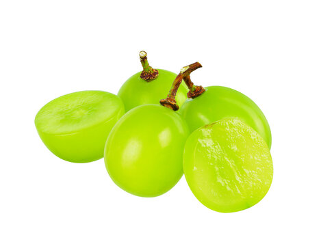 Yelly green grape isolated on white background.