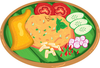 Nasi Goreng is an Indonesian cuisine dish