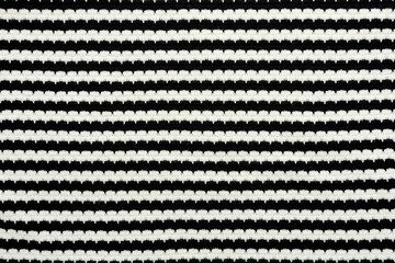 Black and white striped knitted fabric