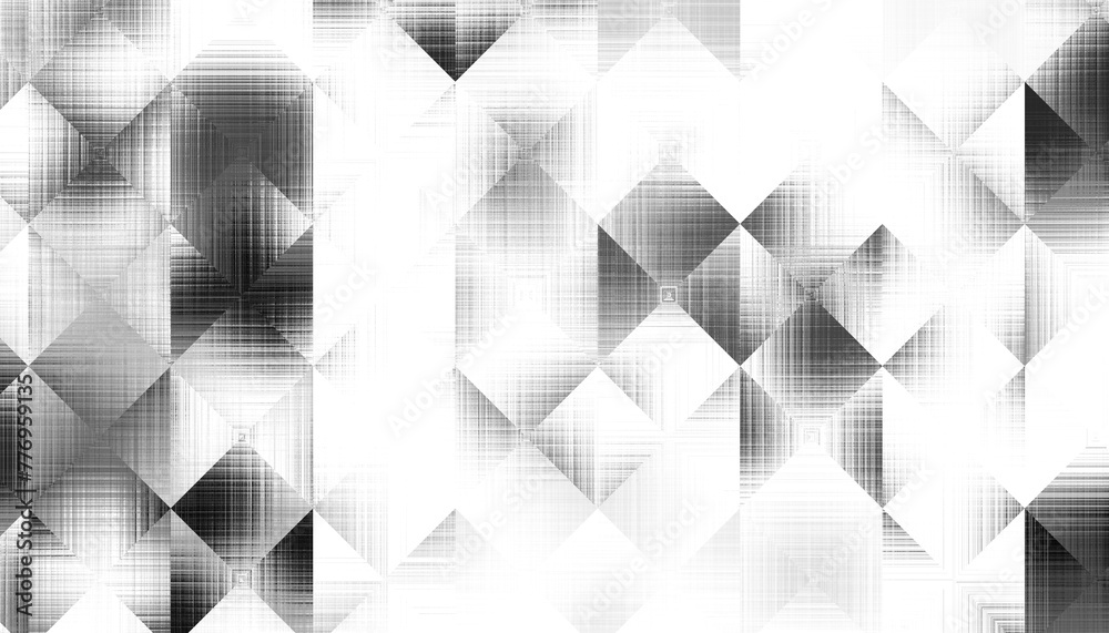 Poster Modern abstract transparent background texture with layers of black and gray transparent material in triangle diamond and squares shapes in
