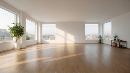 Fototapeta na wymiar Spacious minimalist modern home interior