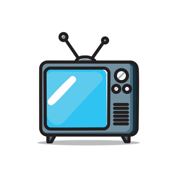 Illustration Vector Graphic Cartoon of a Television Set, Featuring Realistic Design and Entertainment Function
