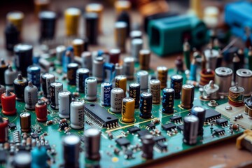 Fototapeta na wymiar Variety of components on a circuit board