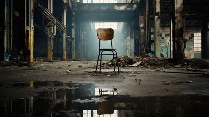 Foto auf Alu-Dibond desolate empty Glass Factory © vectorwin