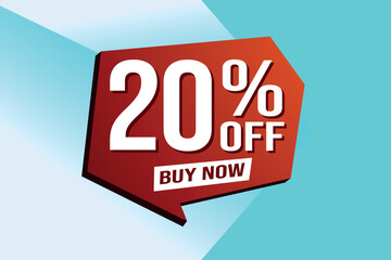 20% twenty percent off buy now poster banner graphic design icon logo sign symbol social media website coupon

