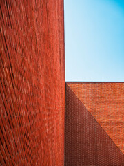 Brick wall panel Architecture details Exterior shade shadow lighting - 776961745