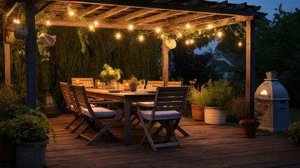 atmosphere patio with lights