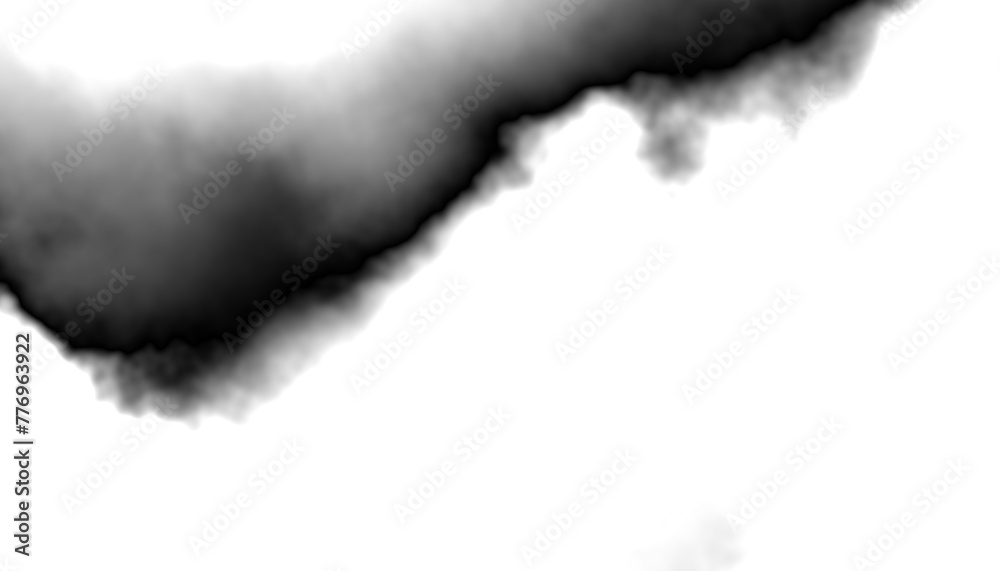 Aufkleber black smoke steam isolated transparent background. fog and mist effect for text or space. overlay wi