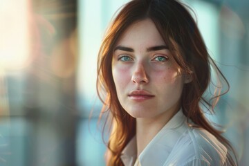 Obraz premium Portrait of a young attractive business woman.