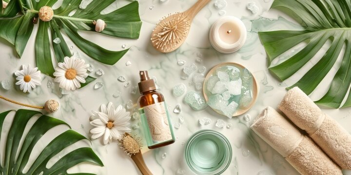 The concept of wellness and self care with a serene of enjoying a spa day