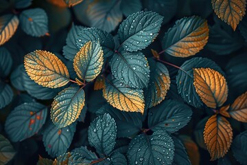 toxic green macro leaves background, vintage tone