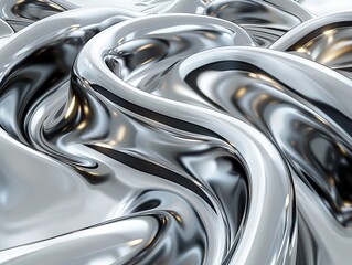 Silver Black and White Flow chrome metallic foil texture abstract background