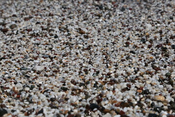 wet pebbles on the beach