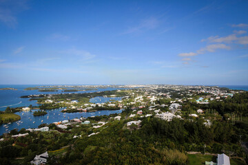 Fototapeta na wymiar Scenic panoramic view of Bermuda from Gibbs Hill lighthouse