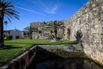 Fototapeta na wymiar View of fortress keep of Royal Naval Dockyard, Bermuda