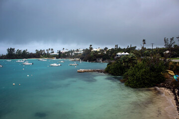 Boats and piers view at Somerset village, Bermuda