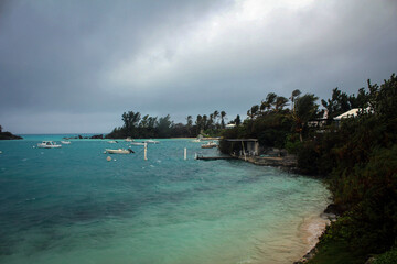 Boats and piers view at Somerset village, Bermuda