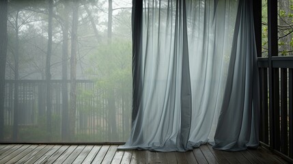 weather gray curtain