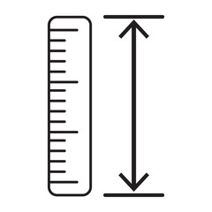 Measuring height icon flat style isolated on white background. Vector illustration