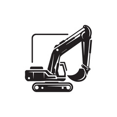 Excavator simple icon logo vector design