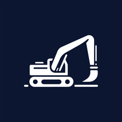 Excavator simple icon logo vector design-001