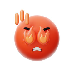 3D illustration of mad. 3d emoji