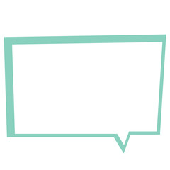 Fototapeta premium Pastel text bubbles, mint green outline for cartoon, comic, marketing, communications, sticker, decoration, social media, print, template, manga, messages, card, chat, png, transparent background