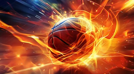 Basketball Engulfed in Flames: Power and Energy on the Court. Generative ai
