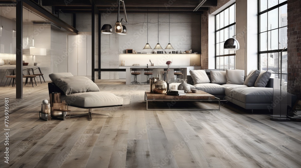 Canvas Prints distressed grey wood floor