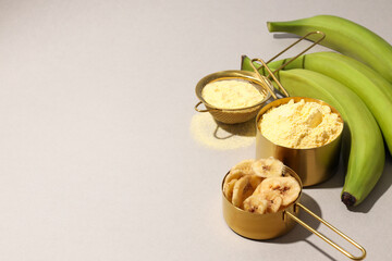 Banana flour, concept of cooking food, tasty banana flour