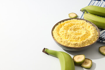 Banana flour, concept of cooking food, tasty banana flour