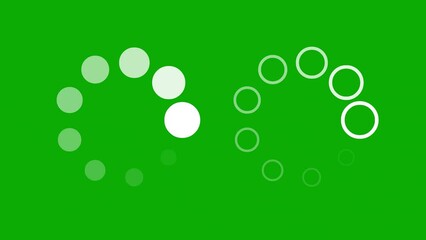 Digital buffering circles motion graphics with green screen background