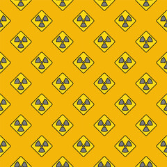 Radiation Warning vector colored seamless pattern