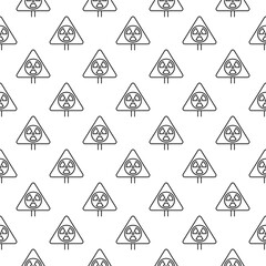 Triangle with Radiation Symbol vector Pollution outline seamless pattern