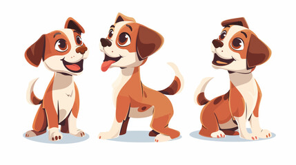 Cute dog cartoon character. Prints on T-shirts sweats - obrazy, fototapety, plakaty