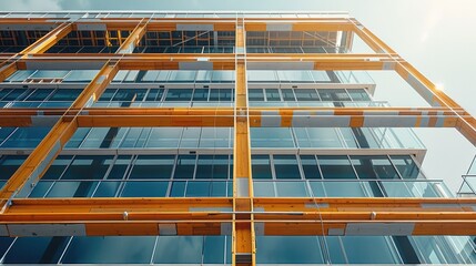 A office building with a structure. Generative AI.