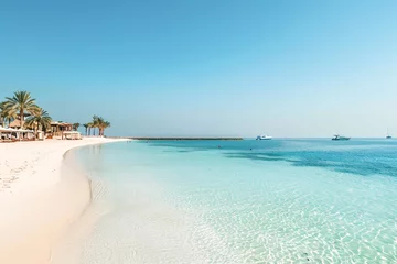 Foto auf Acrylglas Elafonissi Strand, Kreta, Griekenland a beach with palm trees and blue water