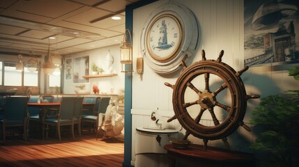 maritime blurred nautical interior © vectorwin