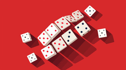 Dominoes icon. sign design. red background Flat vector