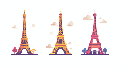 Fototapeta na wymiar Eiffel tower isolated vector illustration it is easy