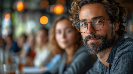 Fototapeta premium Beautiful and Handsome Focused group of entrepreneurs during a brainstorming session, high energy.