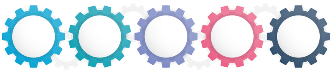Infographic template with five gears