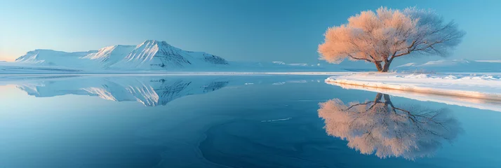  Single flowering tree in an ice landscape © overrust