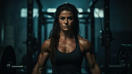 muscles female athlete dark