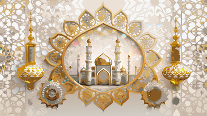 Islamic-art-background vector illustration 